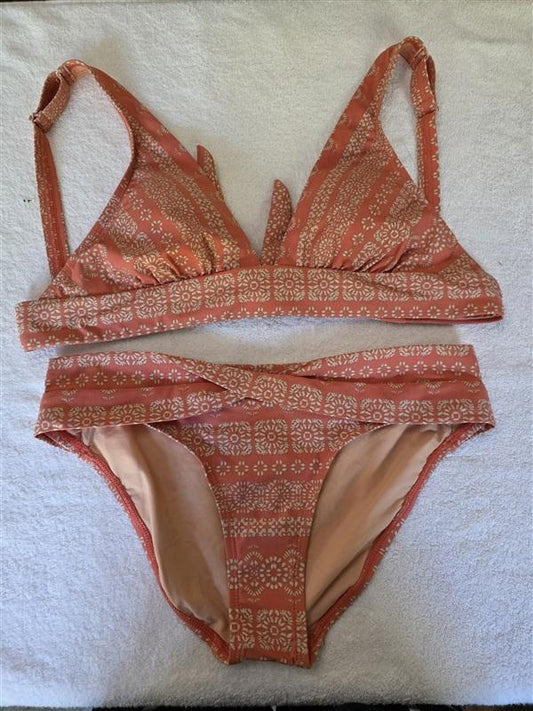 NWOT Robin Piccone L Isla Triangle Bikini Swim Top & Bottom Terra Cotta 128479