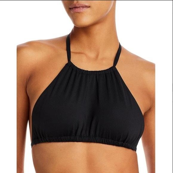 NWT Aqua Swim M HIGH NECK HALTER Bikini Swim Top 128491