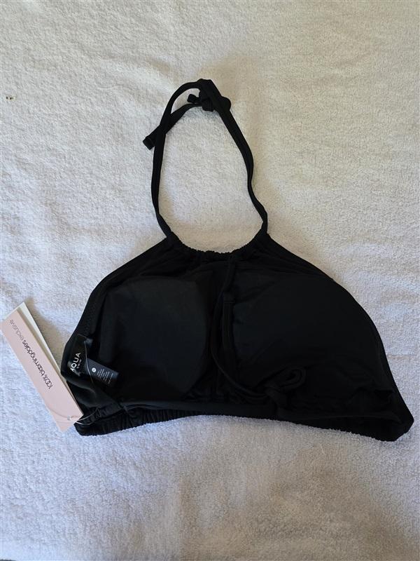NWT Aqua Swim M HIGH NECK HALTER Bikini Swim Top 128491