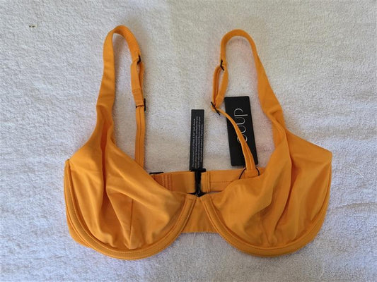 NWT CUUP 30F 32E Scoop Underwire Nectar Orange Bikini Swim Top 128494