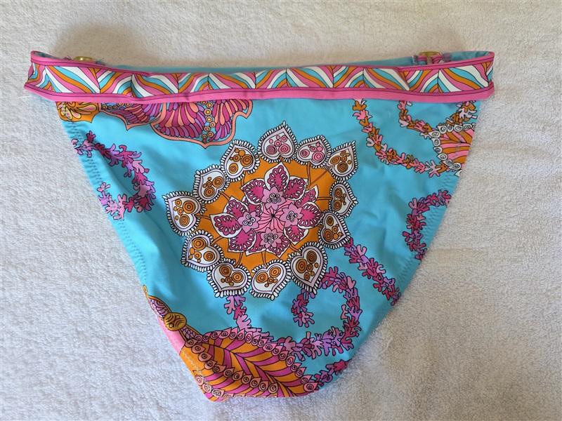 NWT Trina Turk SZ 10 Geometric w/ Metal Accents Full Bikini Swim Bottoms 128496