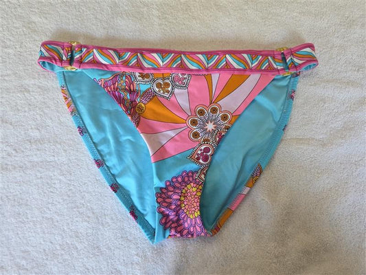 NWT Trina Turk SZ 10 Geometric w/ Metal Accents Full Bikini Swim Bottoms 128496