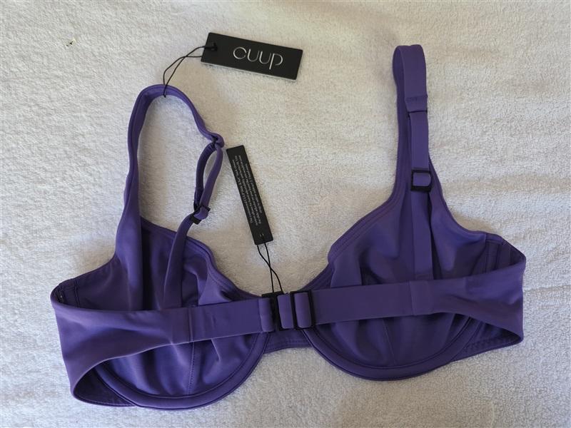 NWT CUUP 34E 36D Scoop Underwire Ultraviolet Purple Bikini Swim Top 128505