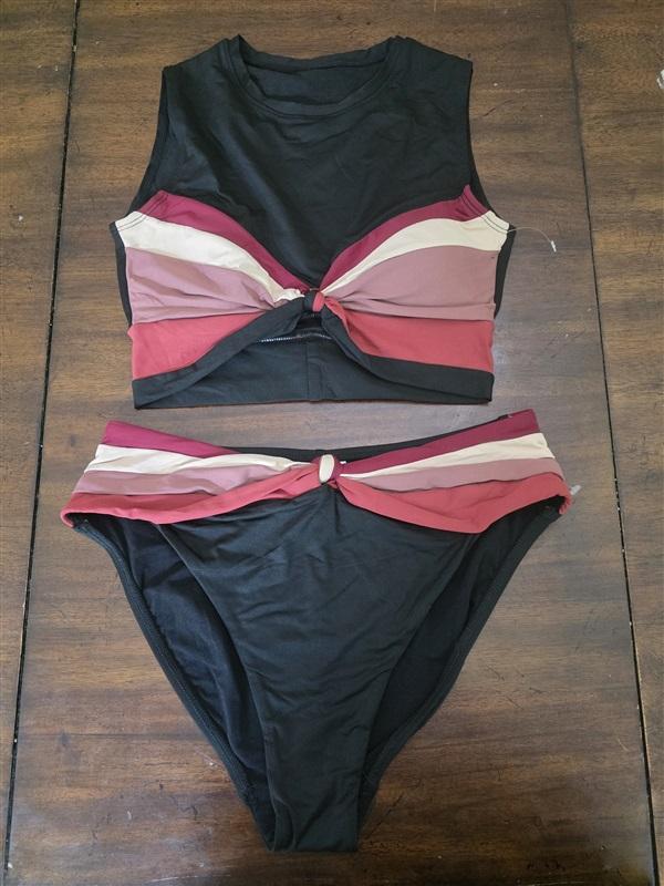NWOT Robin Piccone Billie Crop Bikini Swim Top XS & Bottom S Set 128509