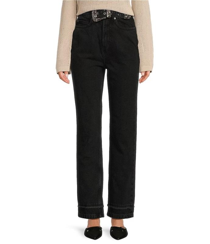 NWT Le' AL.X 26 High Rise Straight Leg Western 5-Pocket Jeans Black 128512