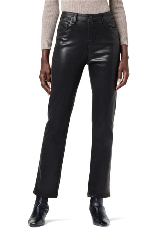 NWT Hudson 31 Nico Mid Rise Straight Ankle Jeans Black Coated 128514