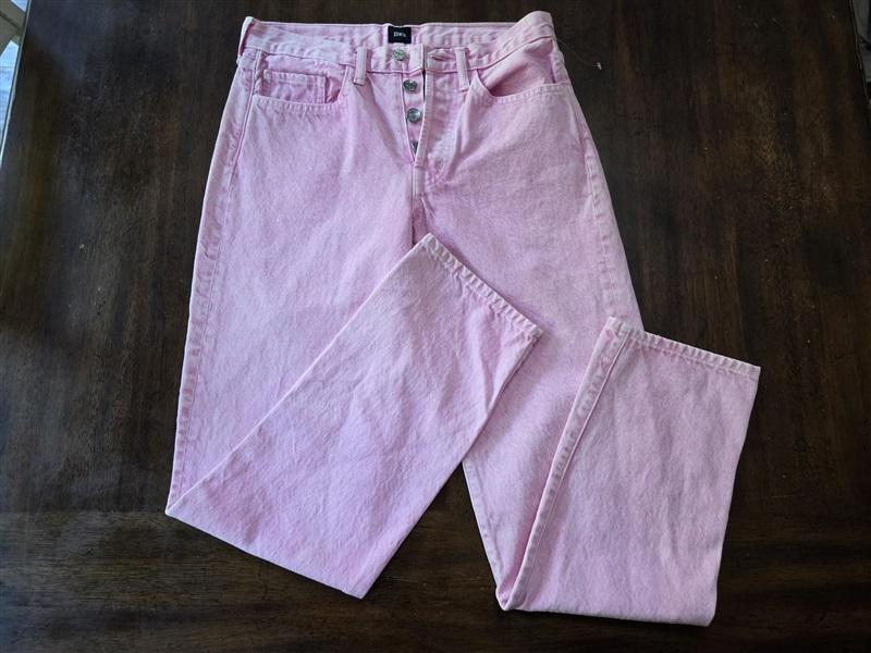 NWOT Edwin 26 Bree Slim Skinny Pink Button Fly Jeans 128516