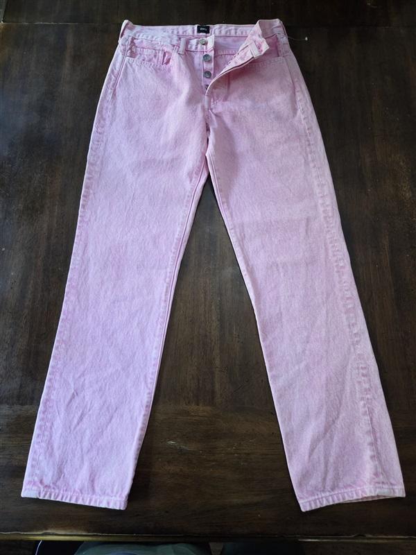 NWOT Edwin 26 Bree Slim Skinny Pink Button Fly Jeans 128516