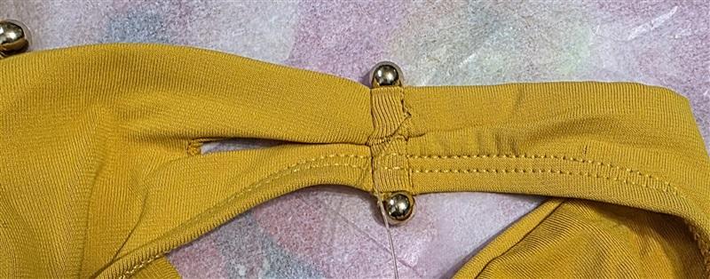 NWOT Robin Piccone L Luca Mustard Yellow Bar Bell Bikini Bottom 128525