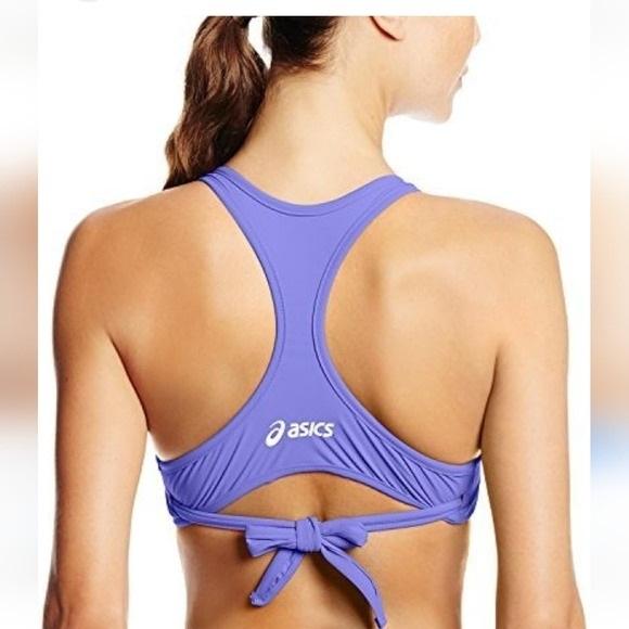 NWT Asics M Racerback Reversible WRAP Sports Bra Purple Pink 128535