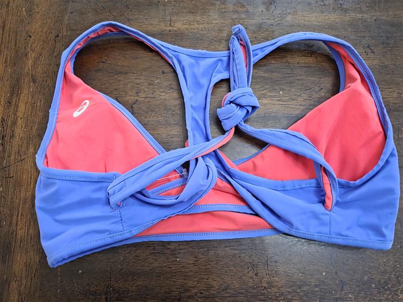 NWT Asics M Racerback Reversible WRAP Sports Bra Purple Pink 128535