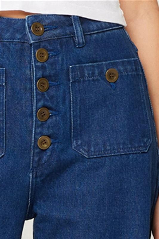 NWT Rolla's 30 Studio Flare Lou Button Fly Blue Sailor Jeans Dungarees 128536