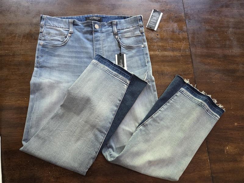 NWT Liverpool 10 30 Gia Glider Raw Hem Flare Crop Pant Alverstone 128537