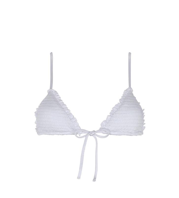 NWT Capittana S Gaia White Waffle Top Tie Front Bikini Top 128547