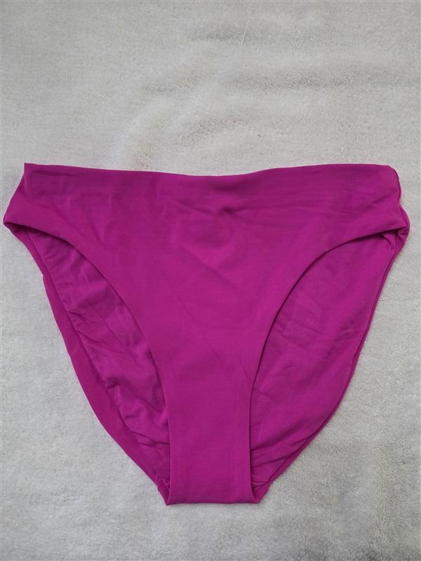 NWOT Robin Piccone L high waist Solid Full Bikini Swim Bottom Pink 128549