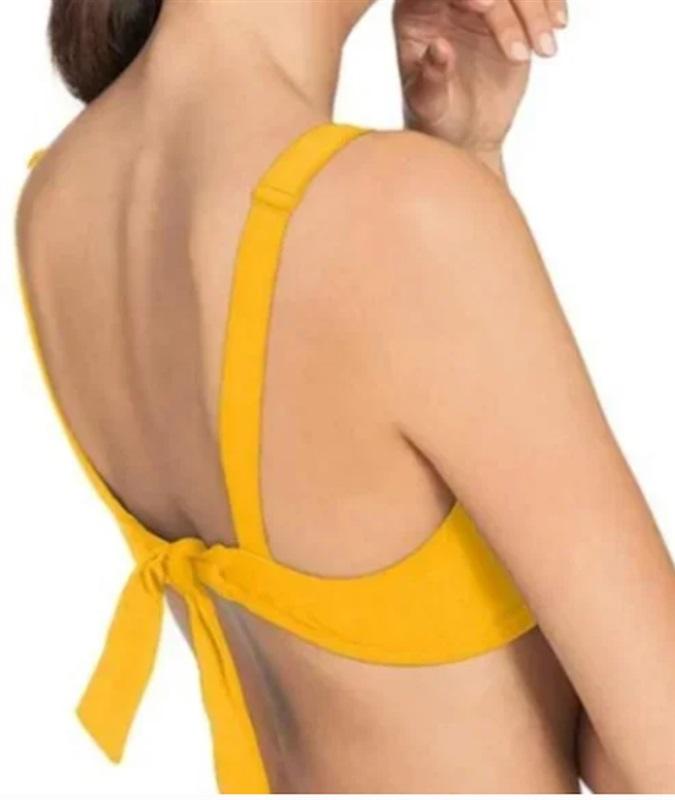 NWOT Robin Piccone Ava XS Yellow Bikini Swim Top 128550