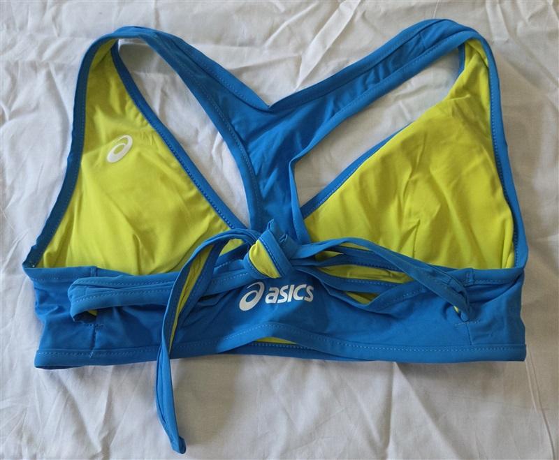 NWOT Asics S Racerback Reversible WRAP Sports Bra Blue Green 128556