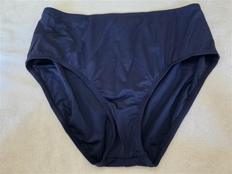 NWT Jantzen 4 Comfort Comfort Core High Waist Bikini Bottoms Blue 128558
