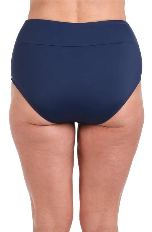 NWT Maxine of Hollywood 8 Solid Wide Band Full Bikini Bottom Blue 128559