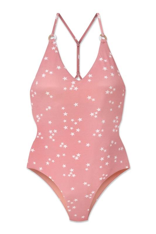 NWT Wet LA XL Rose Stars V Neck Lace Up 1PC Swimsuit 128564