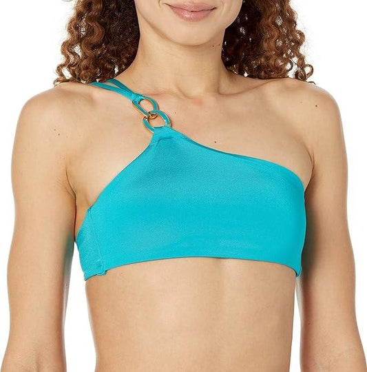 NWT Trina Turk 8 Monaco Chain Bandeau Bikini Top Teal 128567