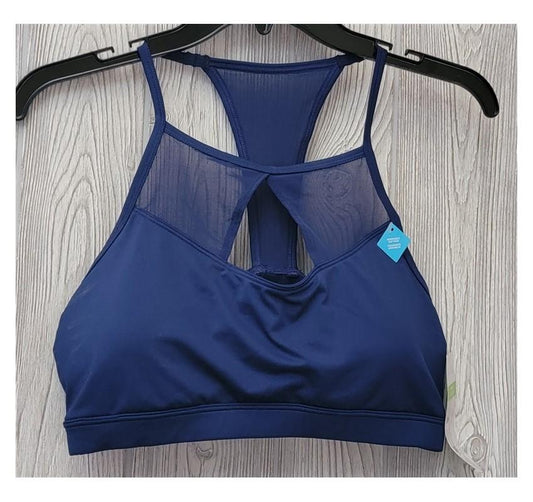 NWT Marika XL High Impact Mesh Sports Bra Karla Yoga Sports Bra Blue 128573
