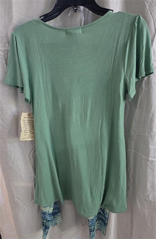 NWT One World XS Charming Art Green Lace Top Legging Lounge set 128588