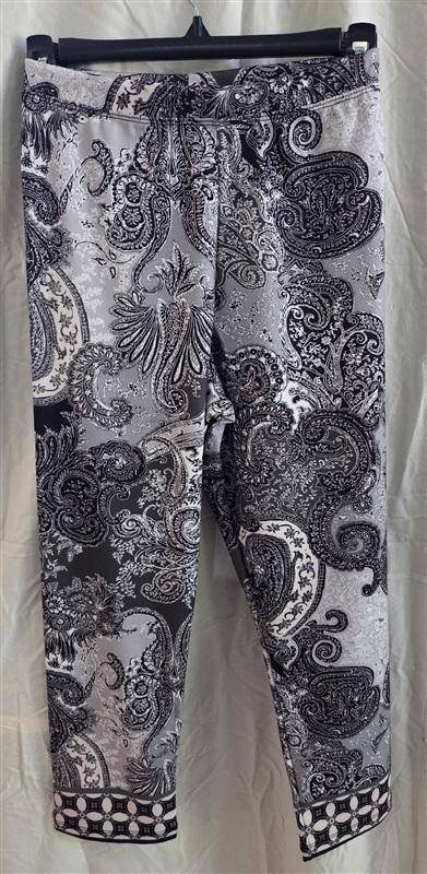 NWT One World XS Charming Art Black Silver Lace Top Legging Lounge set 128590