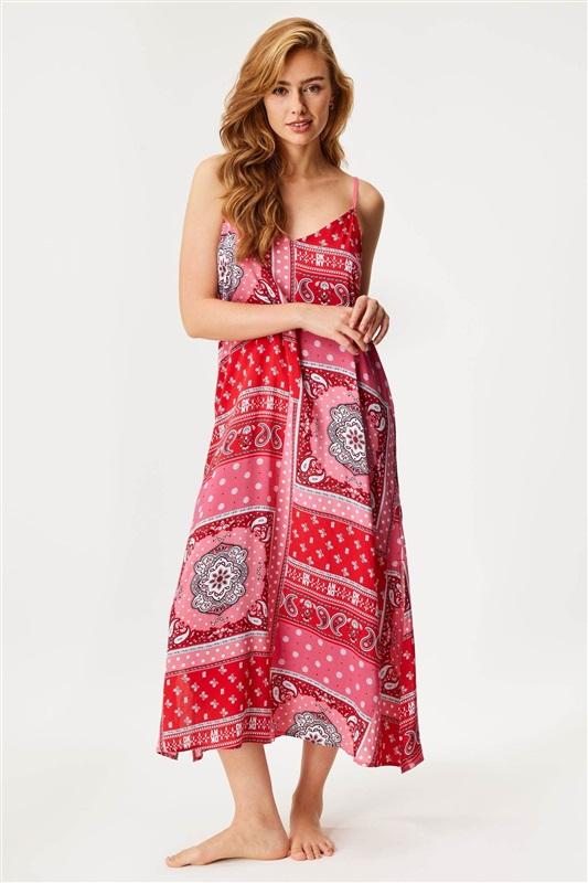 NWT DKNY Donna Karan L V Neck Sleeveless Chemise Nightgown Bandana On Hue 128596