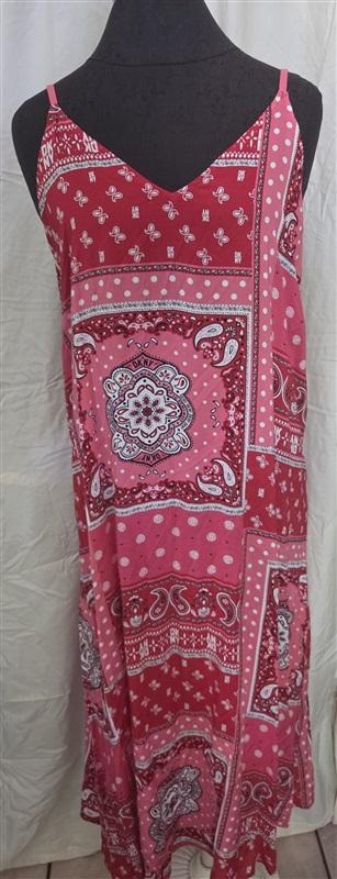 NWT DKNY Donna Karan L V Neck Sleeveless Chemise Nightgown Bandana On Hue 128596