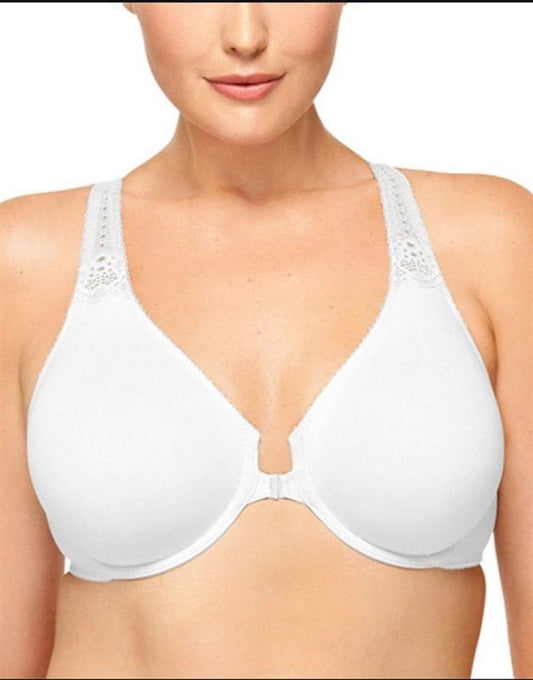 NWT Wacoal 32C Soft Embrace Lace Detail Front-Close Bra 851311 White 128601