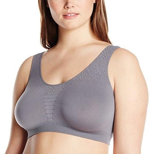 NEW Bali S Bra Comfort Revolution Seamless Microfiber Crop Top 103J Gray 128608
