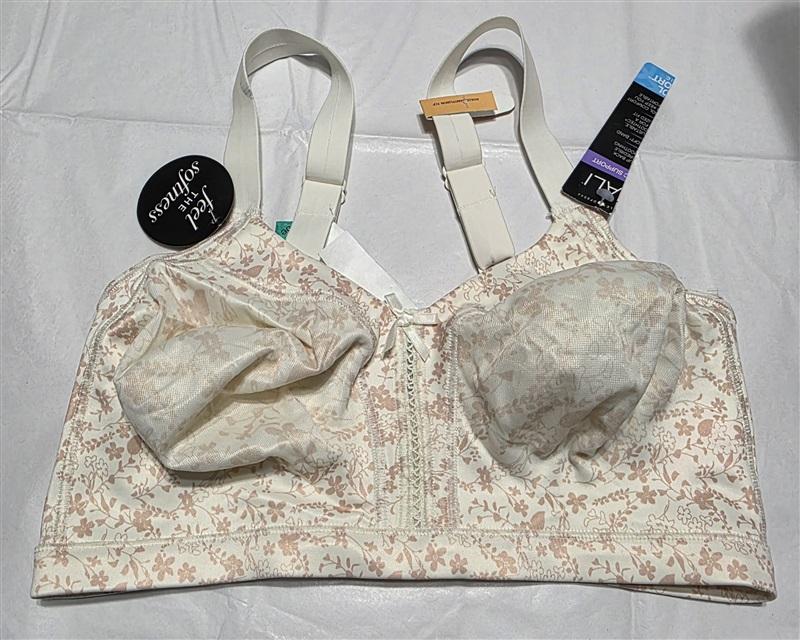 NWT Bali 34DD Double Support Back Smooth Bra Cool Comfort Floral DF0044 128616