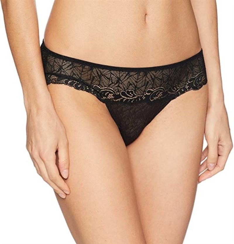 NWT Wacoal XL Vivid Encounter Lace Bikini 843295 Black 128628