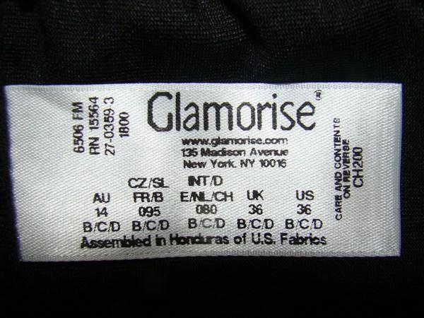 NWOT Glamorise 36 B/C/D Strapless Comfort Bandeau Bra 1800 Black 128629