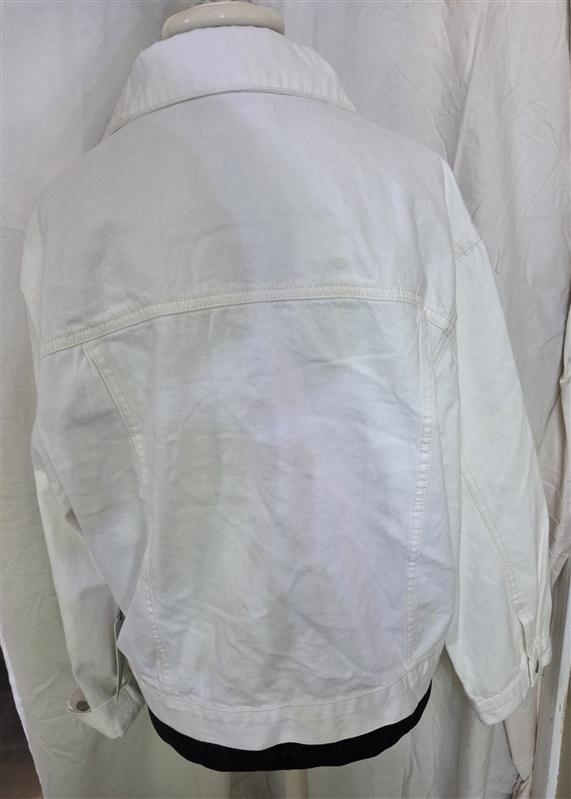 NWT Just USA XL Boyfriend Denim Jean Jacket Off White 128630