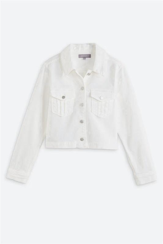 NWT Just USA XL Boyfriend Denim Jean Jacket Off White 128630