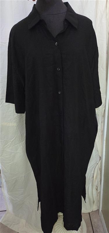 NWT NOTTIBIANCHE XL Short Sleeve V-Neck Linen Blend Kaftan Dress 128631