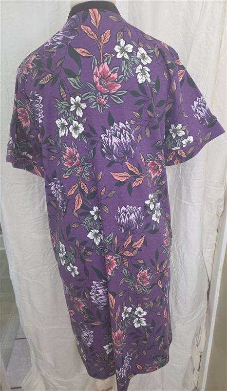 NWT Miss Elaine M Snap Front Short Robe 846981 Purple Floral 128637