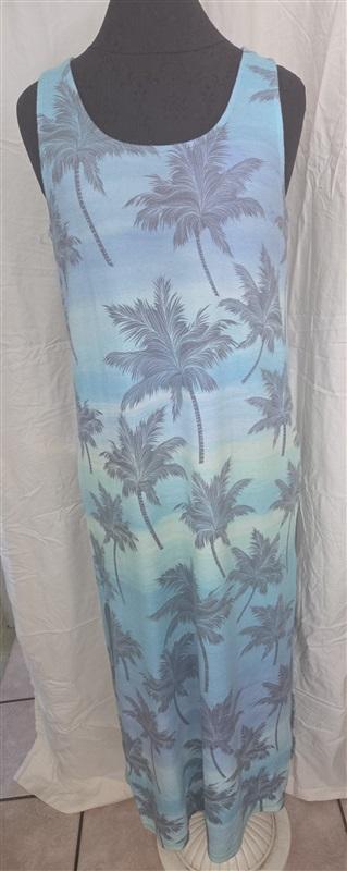 NWT PJ Salvage M Palm Trees Aqua Blue Racerback Lounge Dress 128642