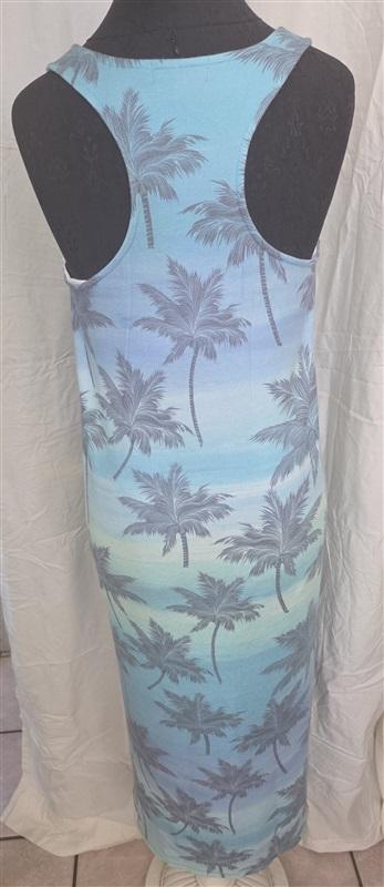 NWT PJ Salvage L Palm Trees Aqua Blue Racerback Lounge Dress 128643