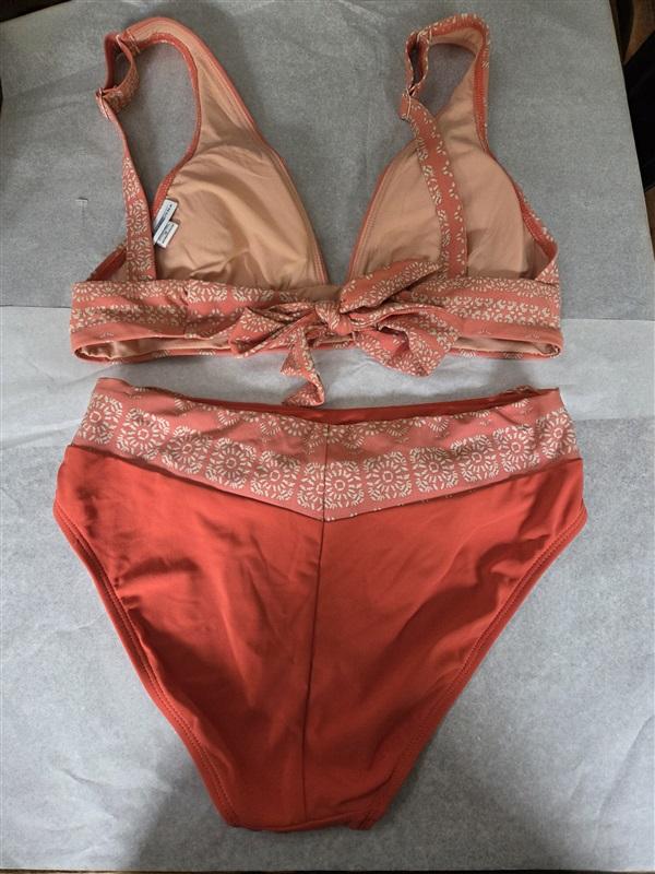 NWOT Robin Piccone M Isla Triangle Bikini Swim Top & Bottom Orange 128672