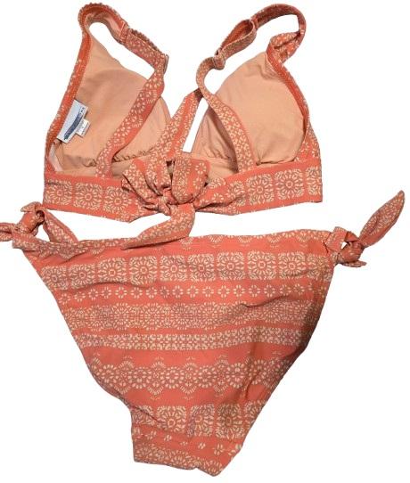 NWOT Robin Piccone S Isla Triangle Bikini Swim Top & Tie Bottom Orange 128673