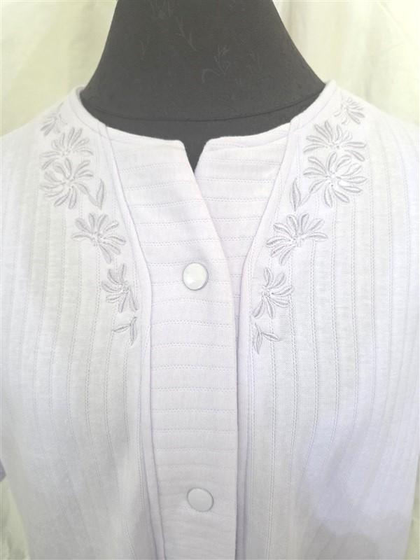 NWT Miss Elaine MD Purple Short Sleeve Snap Robe 128678