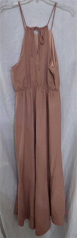 NWT Gilli S Waist Ribbon Halter Maxi Bra Dress Dusty Apricot Peach 128712