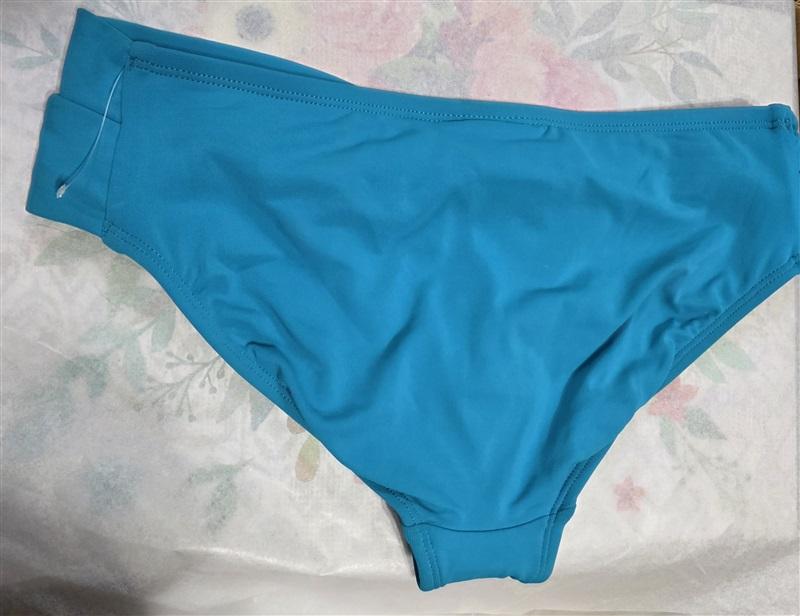 NWOT Robin Piccone Ava L Twist Teal Solid Full Bikini Swim Bottom 128725