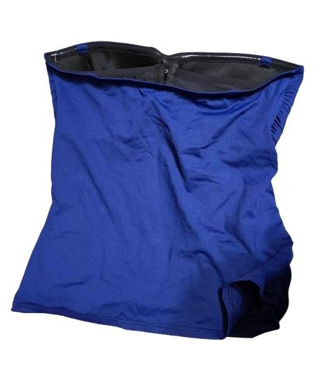 NWT La Blanca 34DD Island Goddess Navy Bandeau Tankini Swim Top 128733