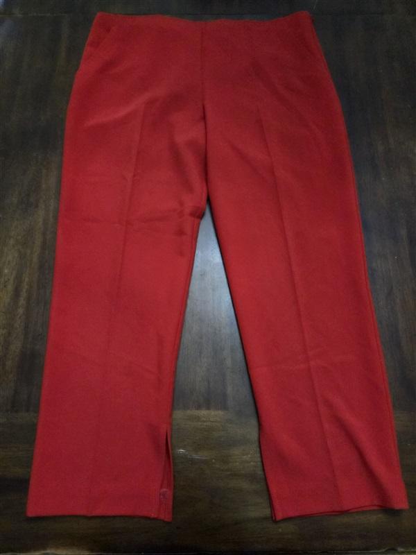 NWOT Trina Turk 16 Ankle Slit Side Zip Red Pants 128743