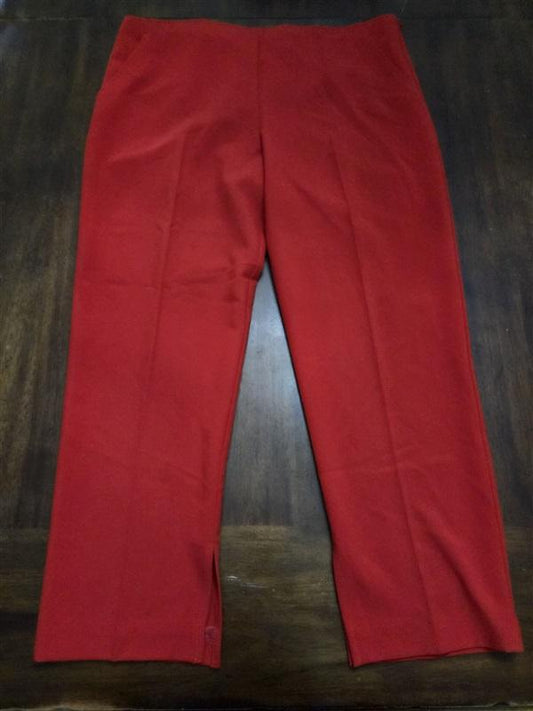 NWOT Trina Turk 16 Ankle Slit Side Zip Red Pants 128743