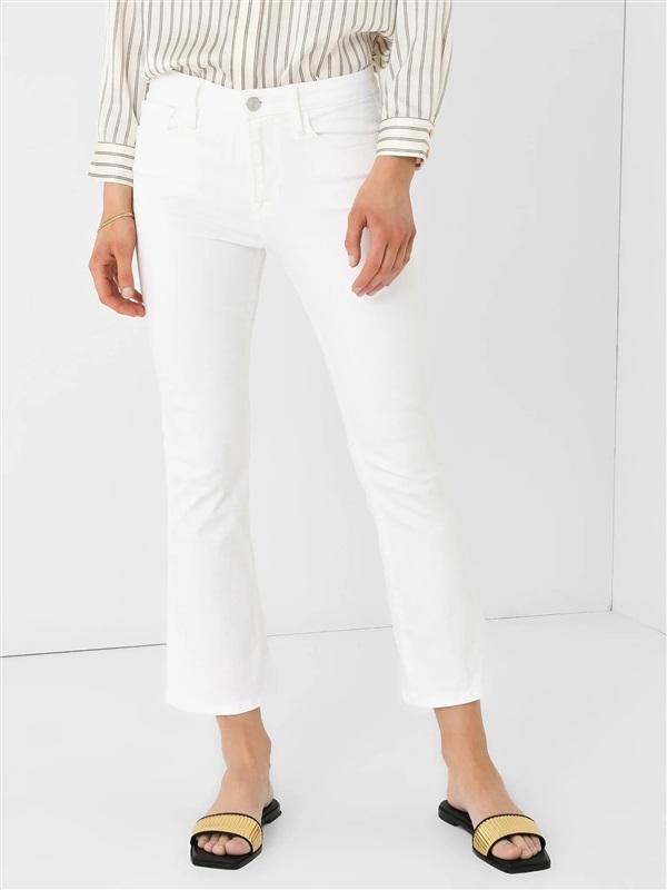 NWOTD Frame 27 Le Crop Mini Boot Cut STRETCH HIGH RISE White Jeans 128747